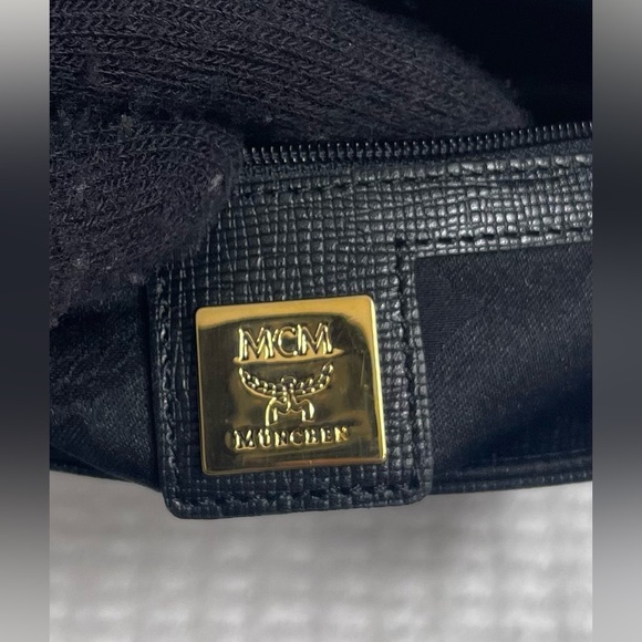 MCM Black Satchel with Gold Accents - Picture 4 of 10